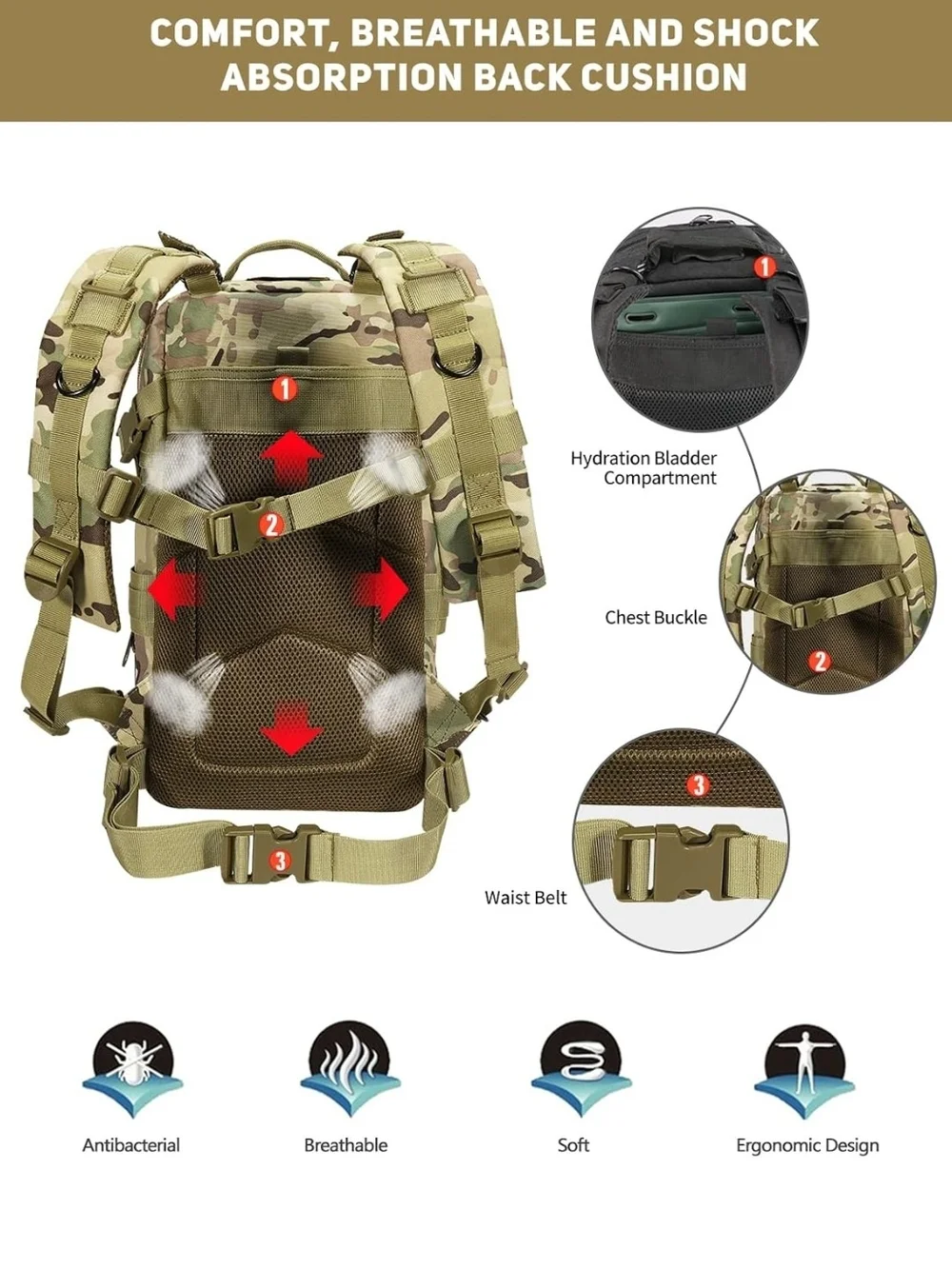 Tactical Camo Backpack - Military Green
